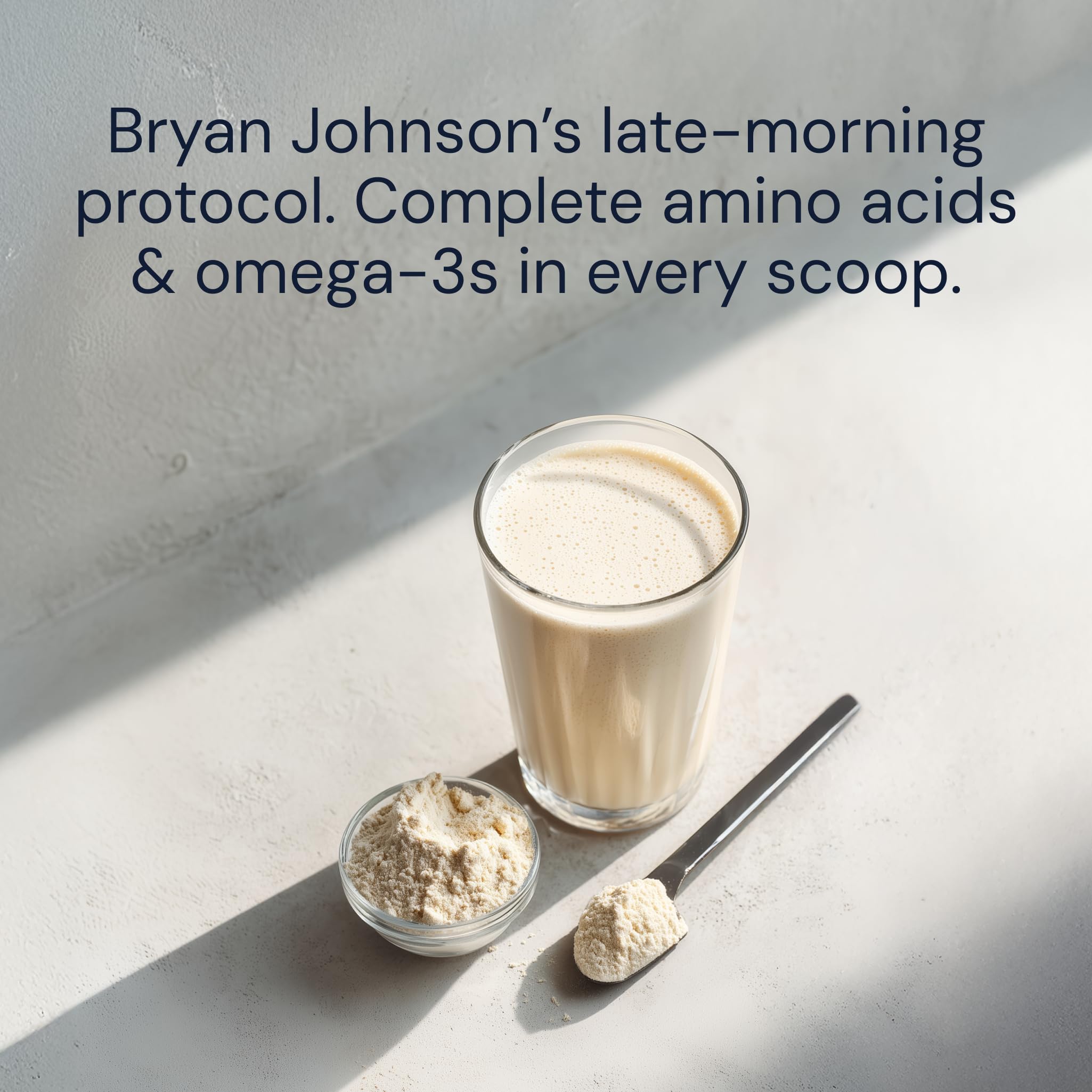 Blueprint Bryan Johnson vegan protein fiber boost signals fullness between meals.