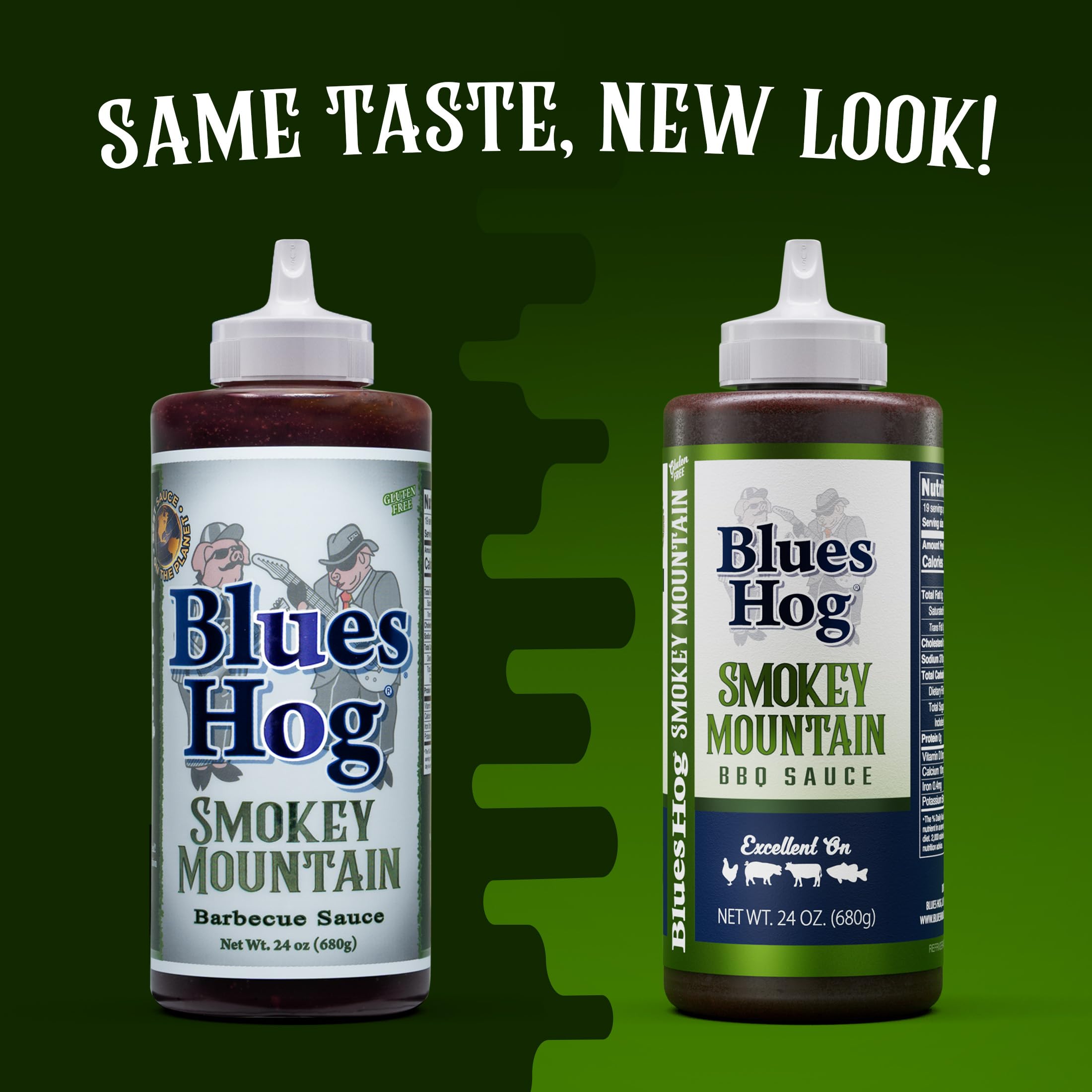 Blues Hog Smokey Mountain BBQ Sauce glaze on chicken provides savory finish.