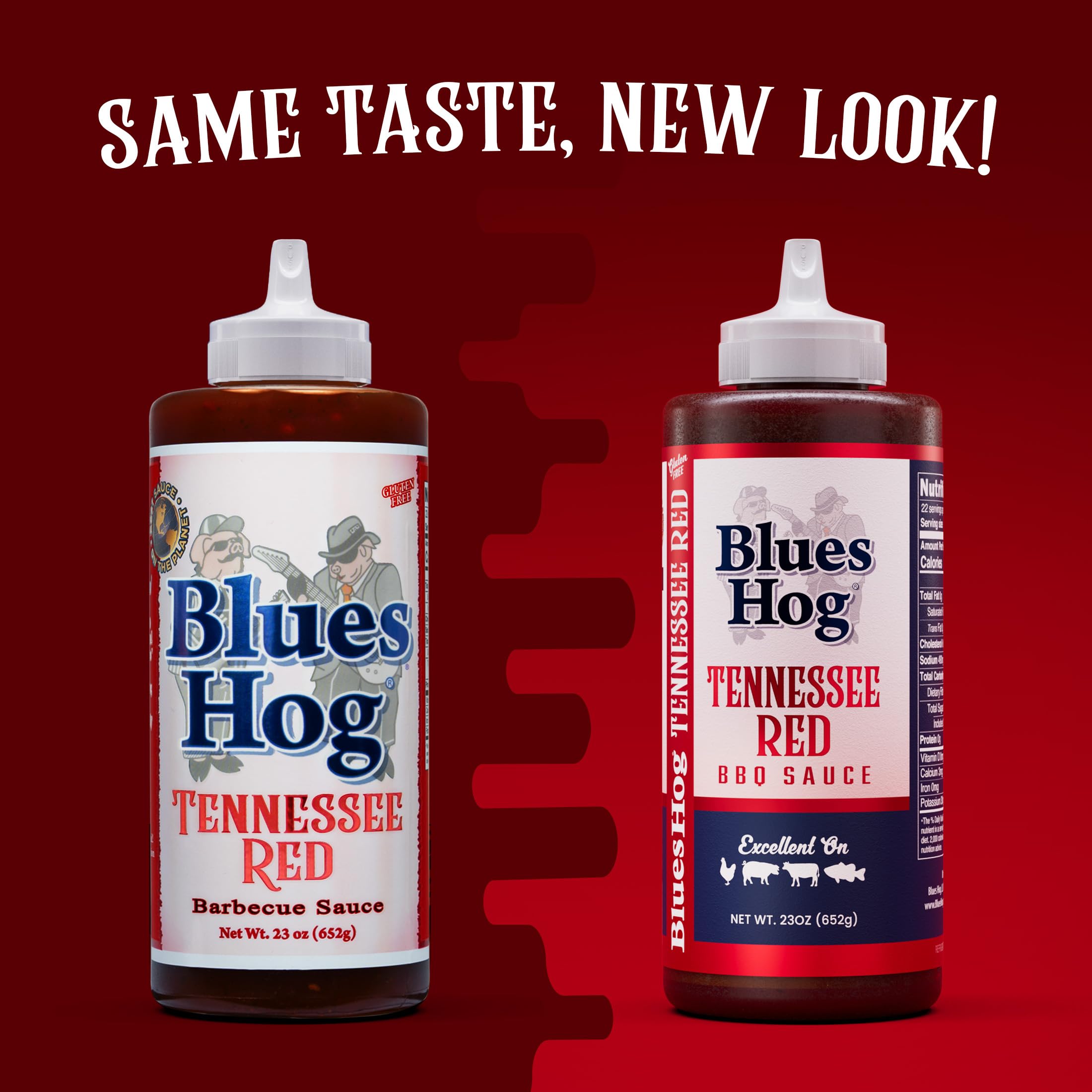 Blues Hog Tennessee Red BBQ Sauce glass jar with bold label and glossy finish