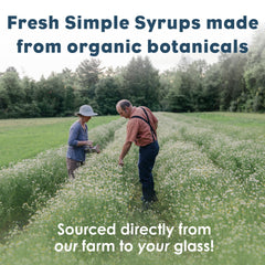 Bluestem Botanicals Organic Lavender Syrup label signaling organic quality.