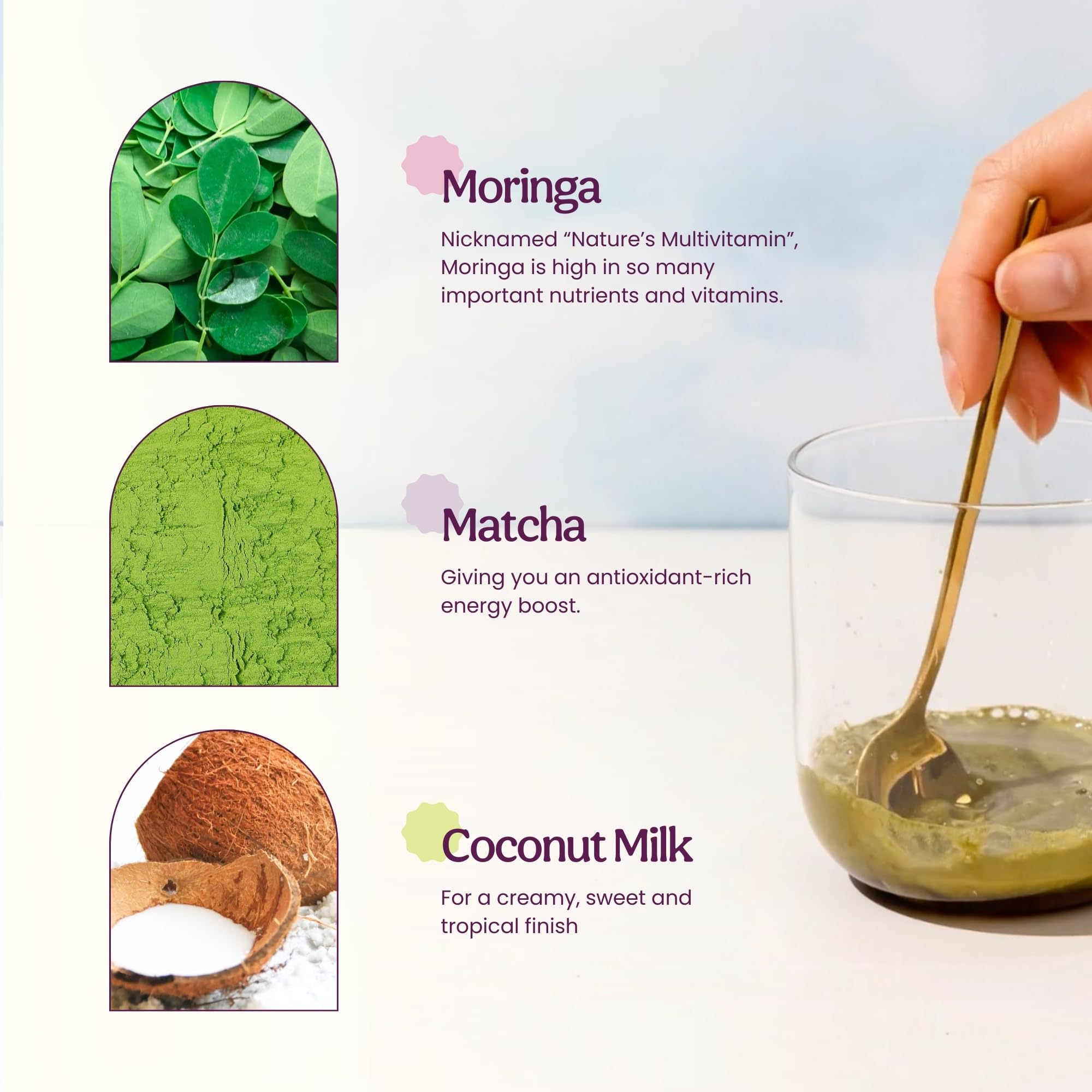Coconut milk being poured into Blume latte for a dairy-free froth