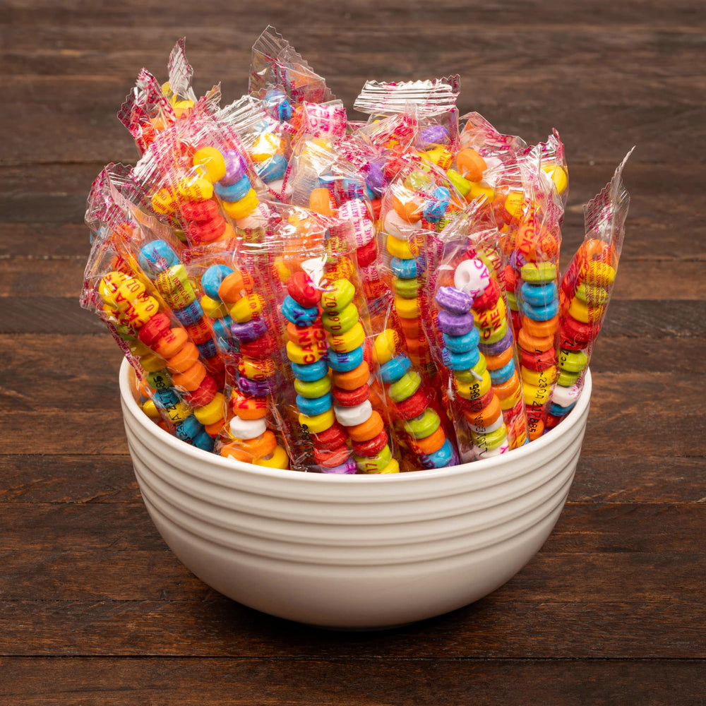 Colorful Blunon candy necklaces beads, a wearable snack for events and celebrations.