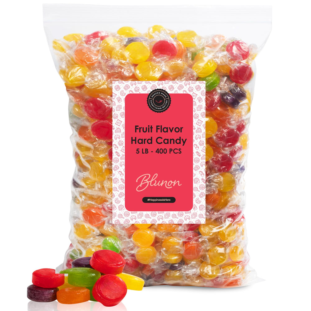 Blunon five-pound fruit-flavored hard candy bulk for sharing and gifting.