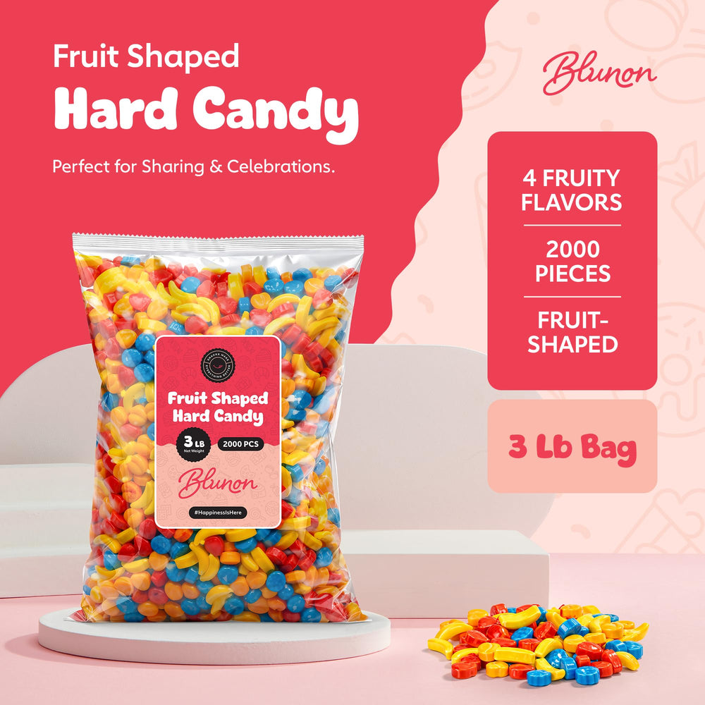 Blunon fruit-shaped hard candy strawberries for gift bags
