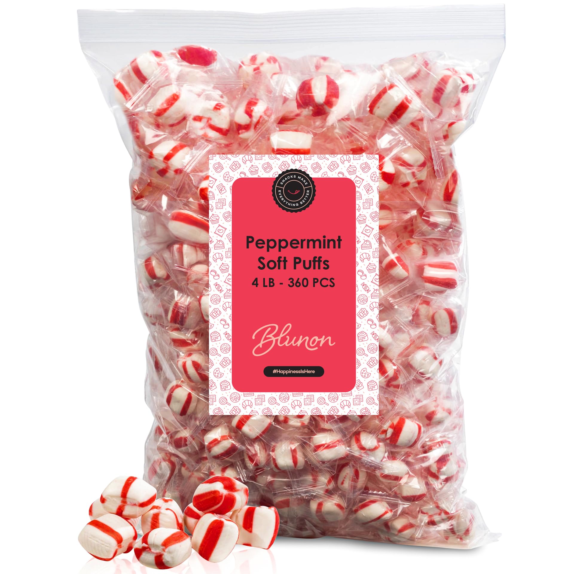 Blunon Peppermint Puffs bulk 4 lb bag for sharing and gifting
