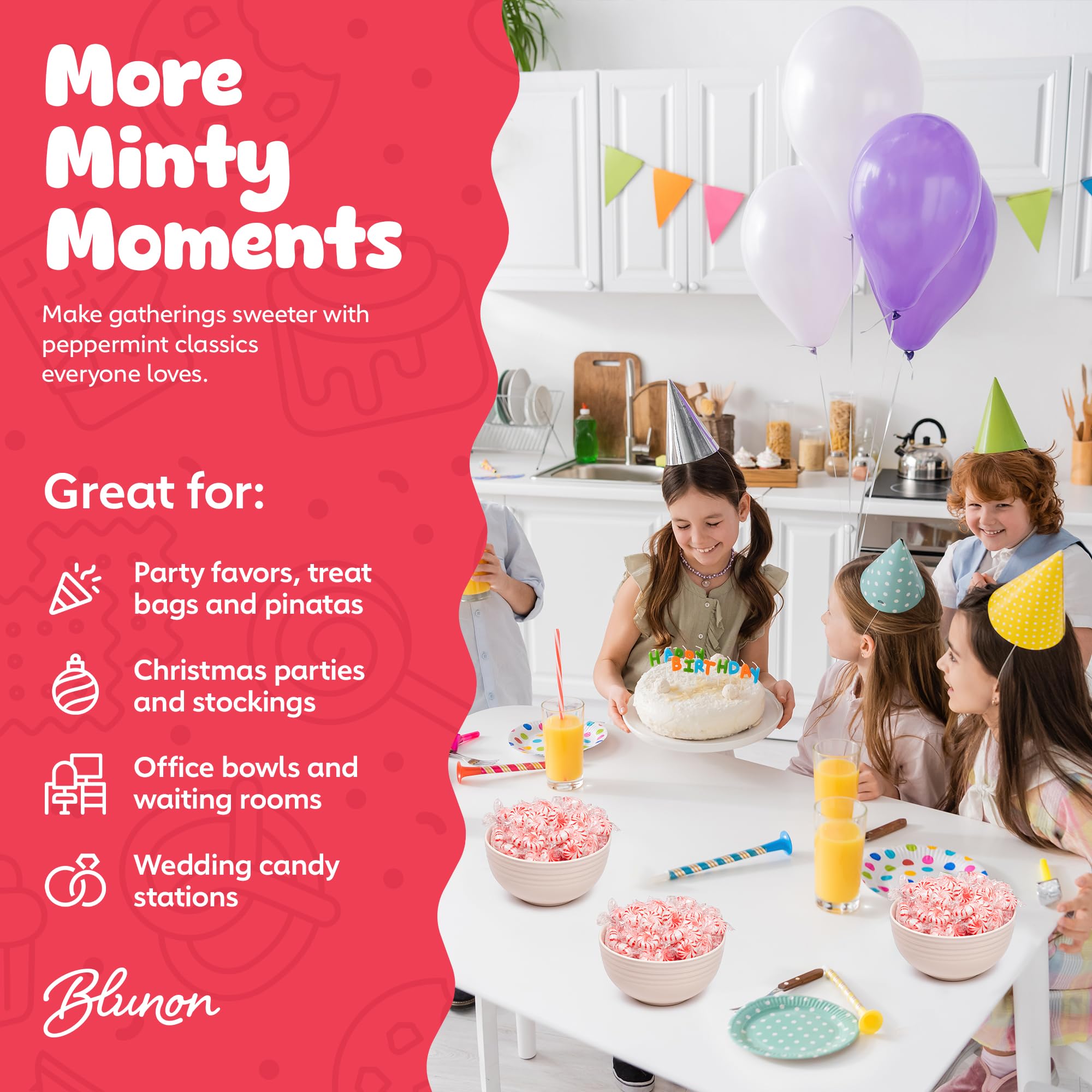 Blunon Peppermint Starlight Mints on a desk display for offices and waiting rooms