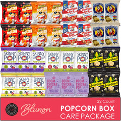 Blunon popcorn variety pack bags display assorted flavors for easy, portion-controlled snacking.
