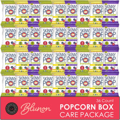 Blunon Skinny Pop variety pack box displaying three flavors for convenient snacking.