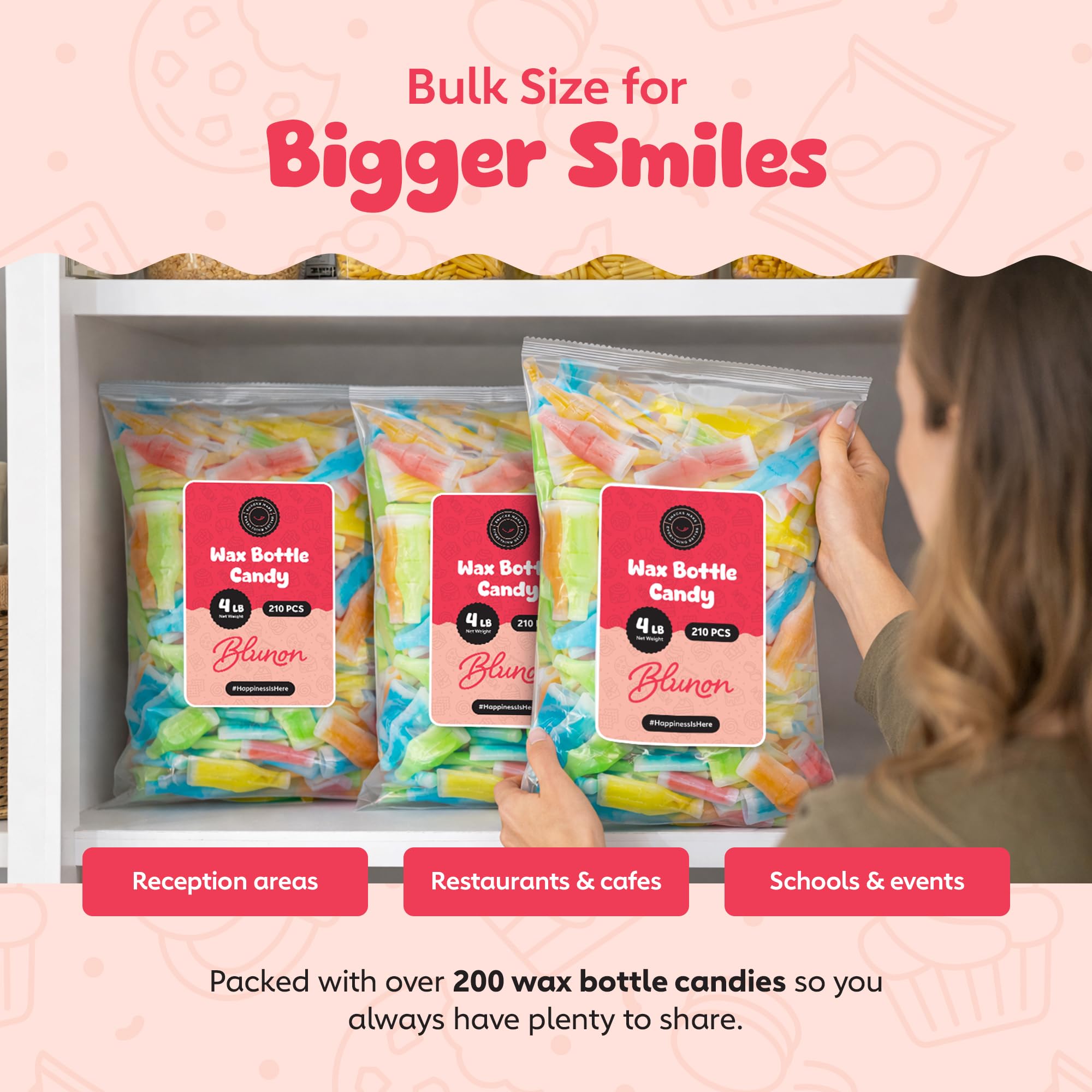Blunon wax bottle candy road-trip snack convenient bulk for travel.