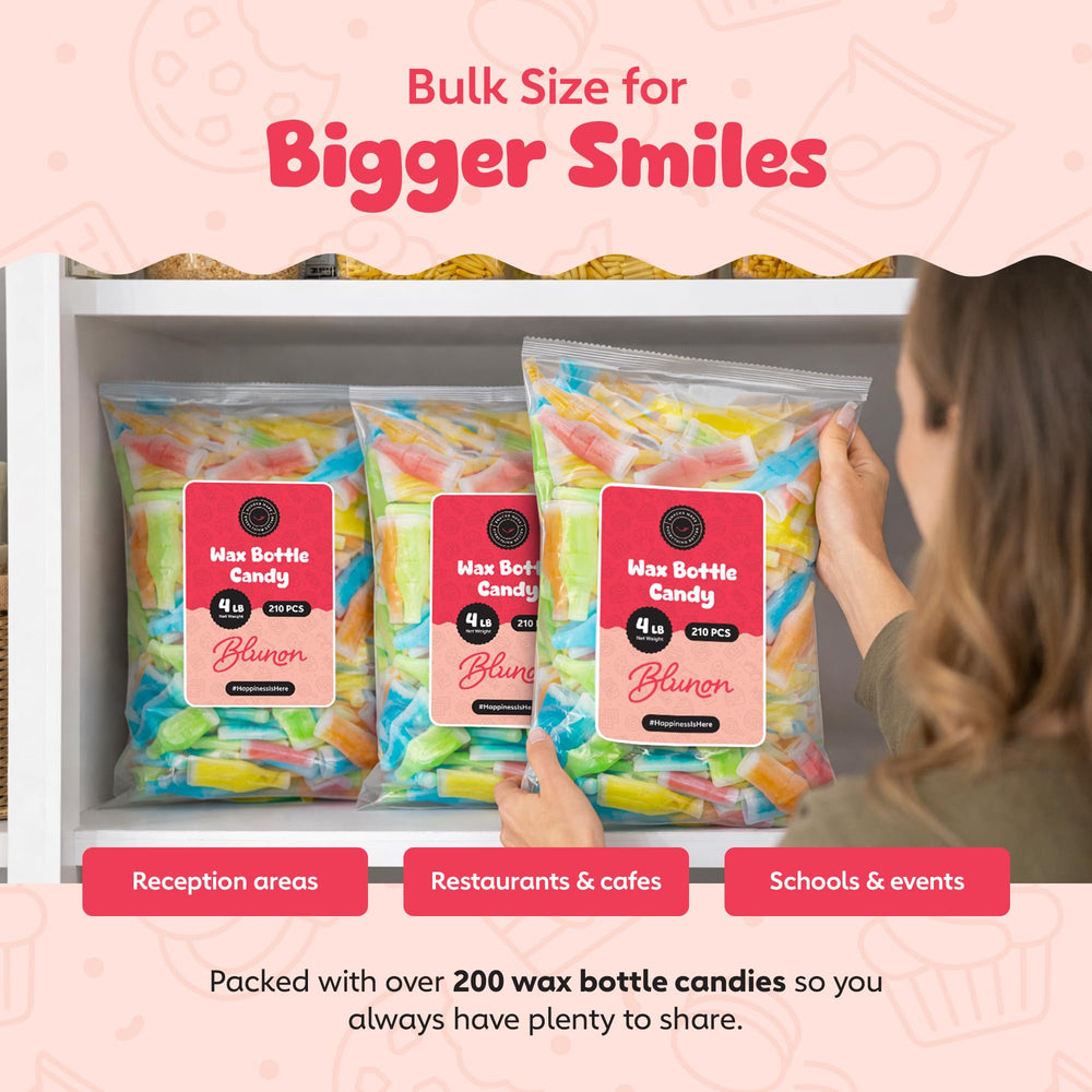 Blunon wax bottle candy road-trip snack convenient bulk for travel.