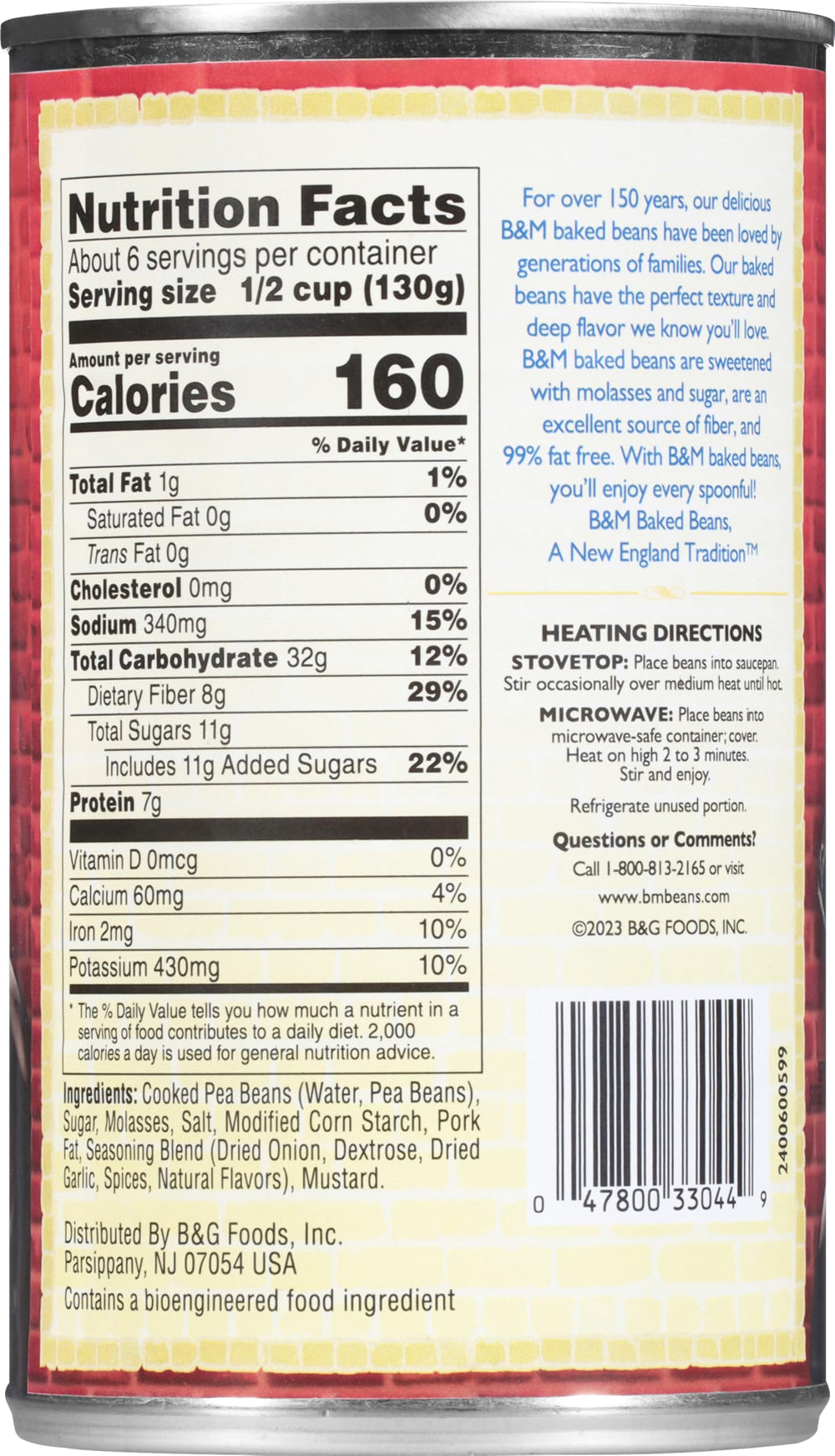 B&M Baked Beans Original, slow-baked in brick ovens for deep, nostalgic flavor.