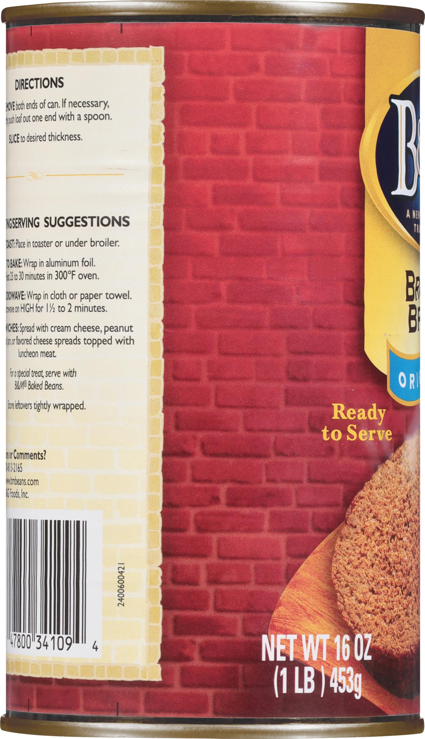 Toasting with B&M Brown Bread Original yields a crisp crust.