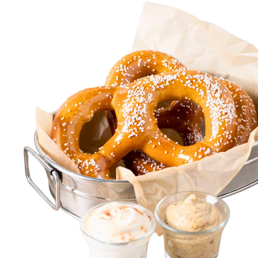 B.N.D TOP soft pretzels with vacuum packing for freshness, ideal for grab-and-go snacking.