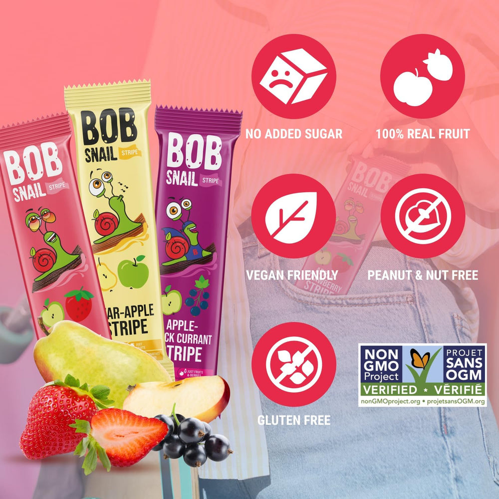 Bob Snail Black Currant fruit leathers packed with vitamin-rich fruit.