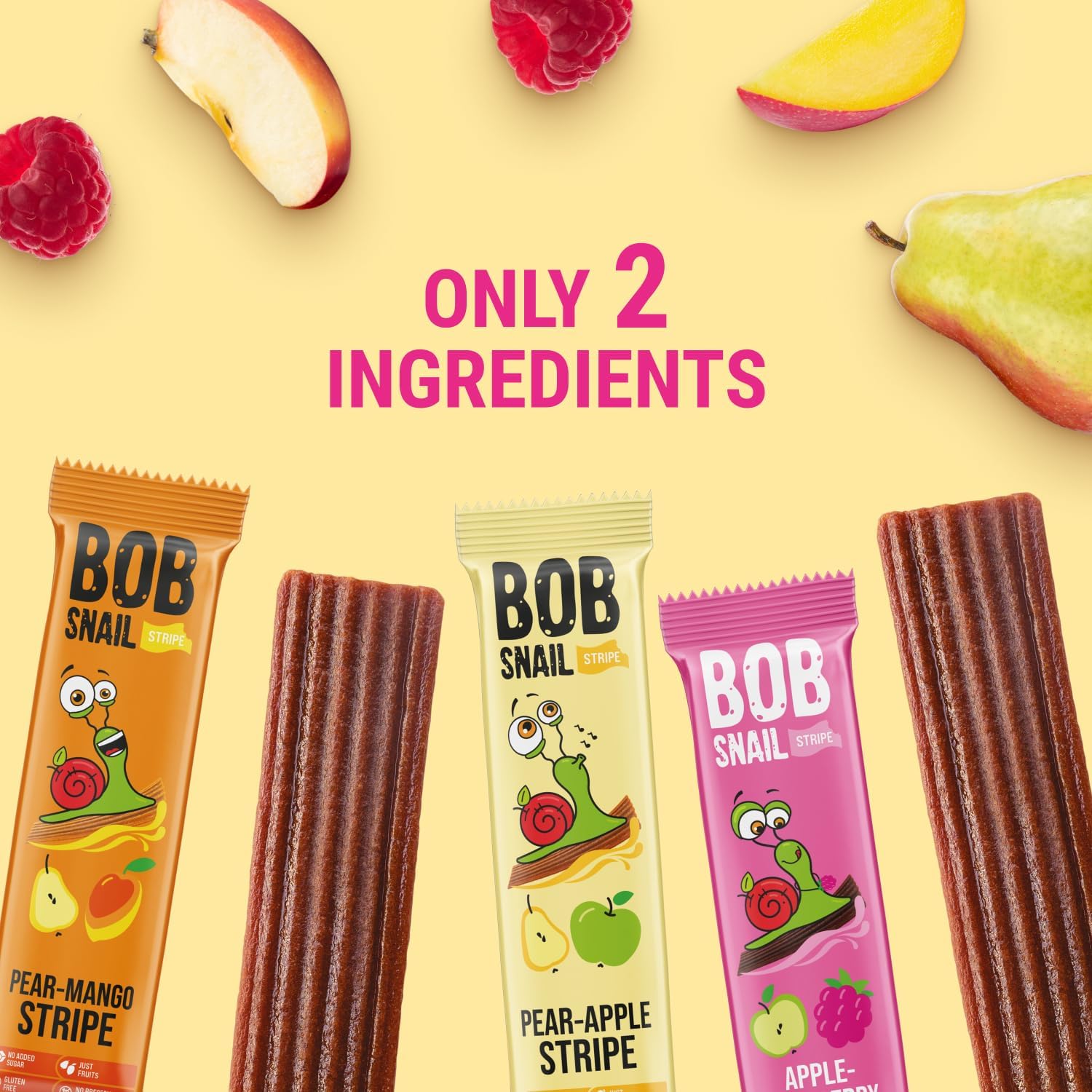 Bob Snail mango fruit leather strip, tasty low-carb option for busy days.