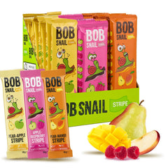 Bob Snail pear-apple fruit leather bites, convenient on-the-go healthy snack.