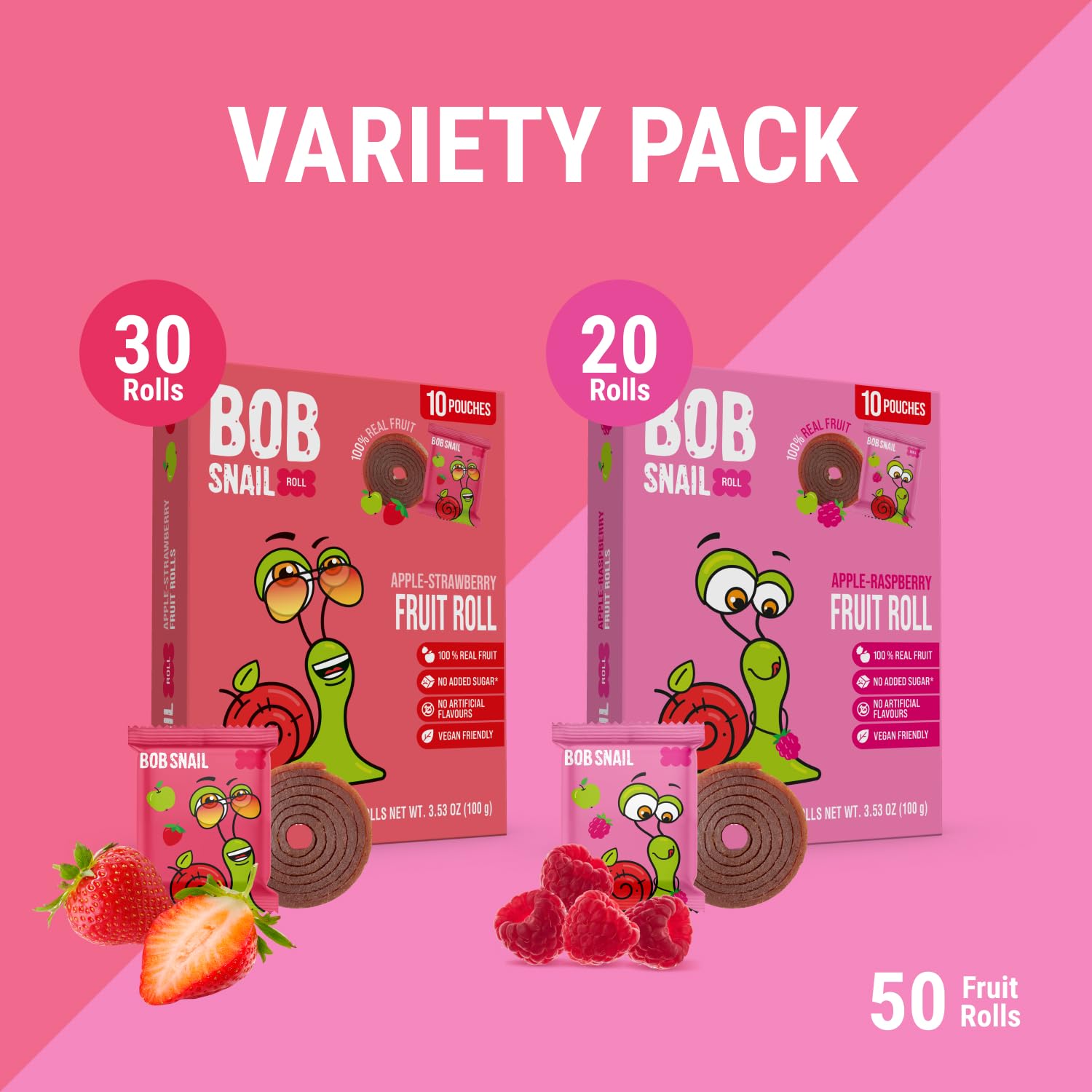Bob Snail Fruit Roll Ups 500g family pack offers bulk healthy snacks.