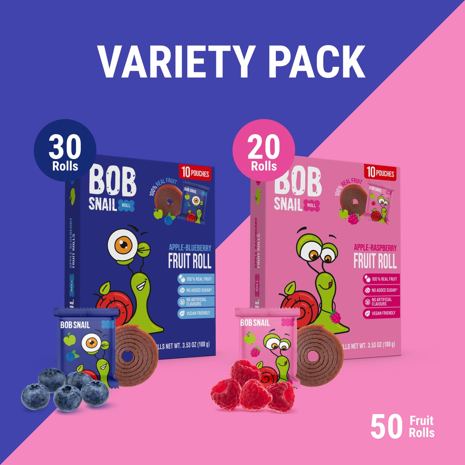 Bob Snail Fruit Roll-Ups in lunchbox, easy-to-pack healthy treat for kids