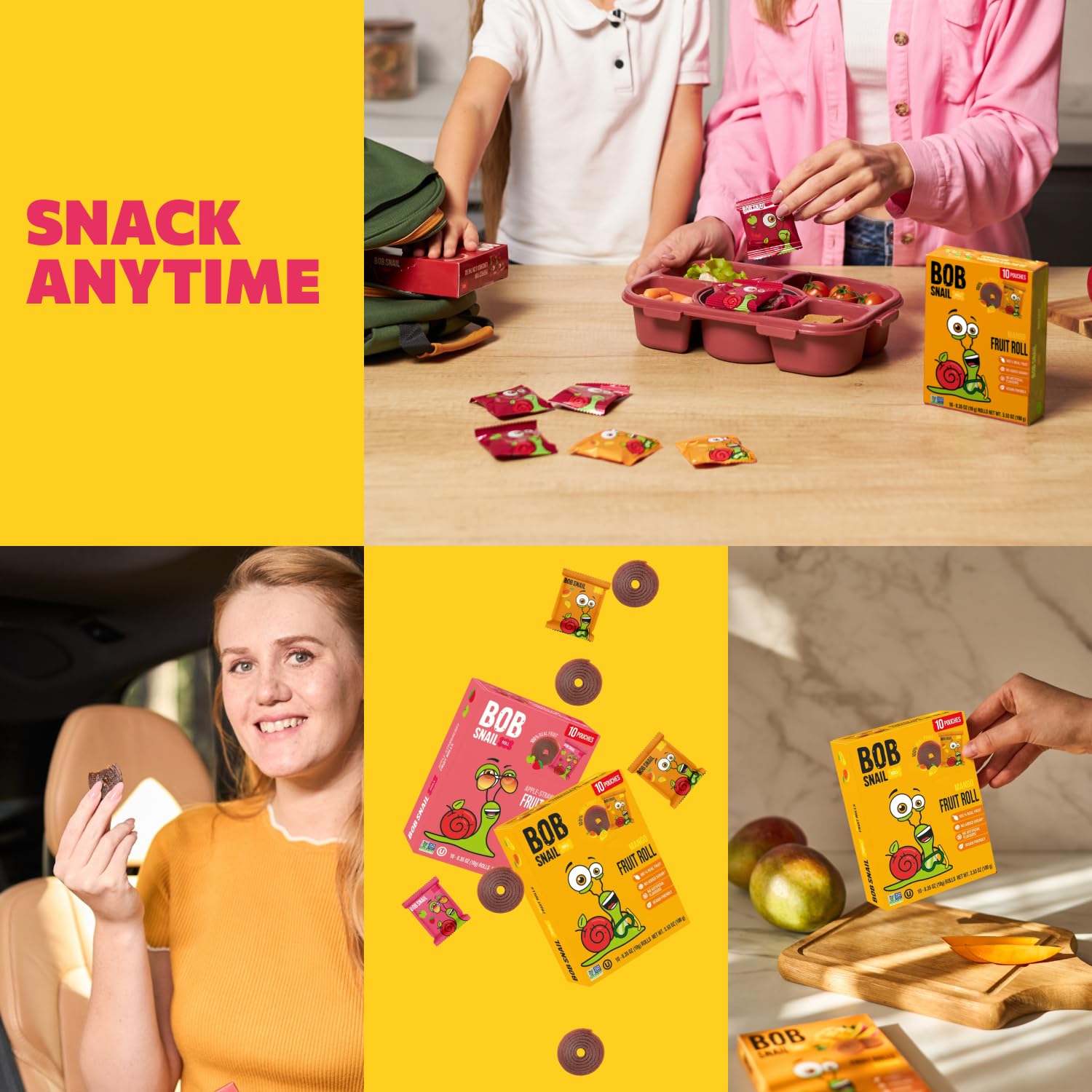 Bob Snail Fruit Roll Ups natural fruit sweetness without added sugar