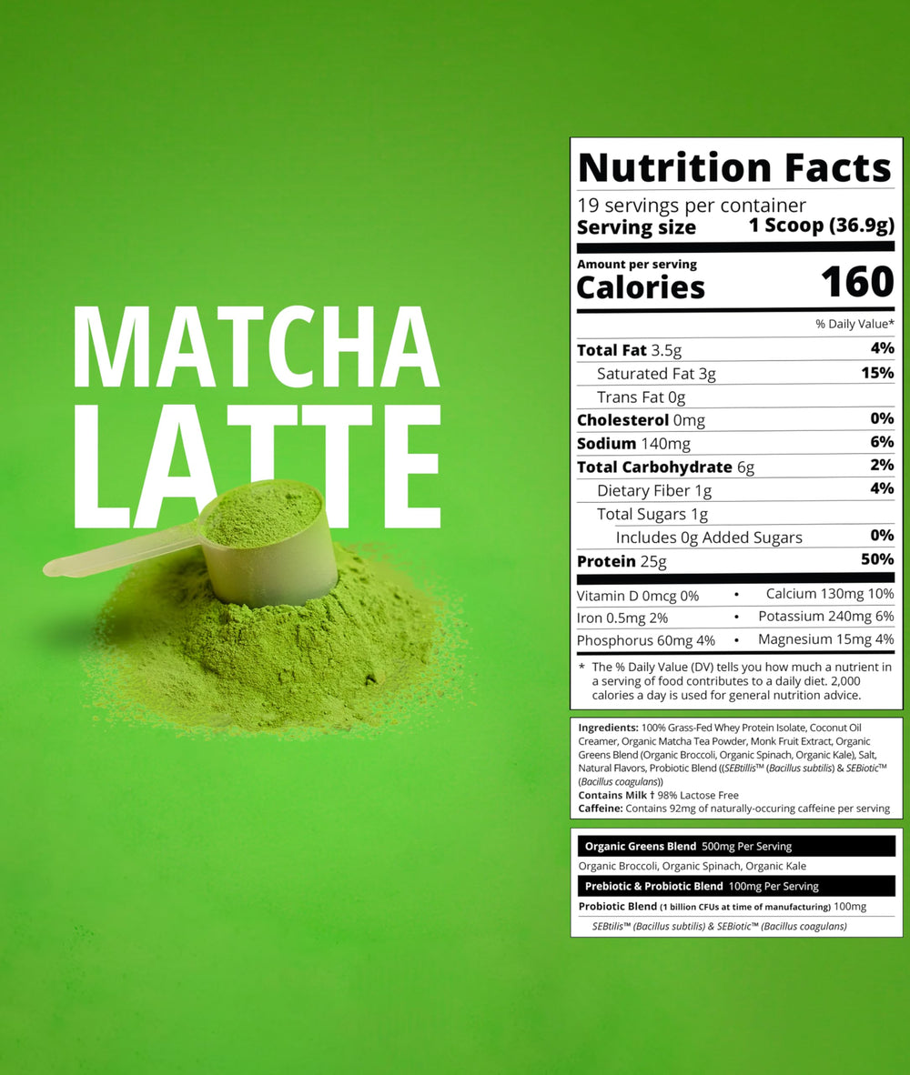 Boba Tea Protein Matcha Latte in glass mug, inviting creamy, cafe-style experience.