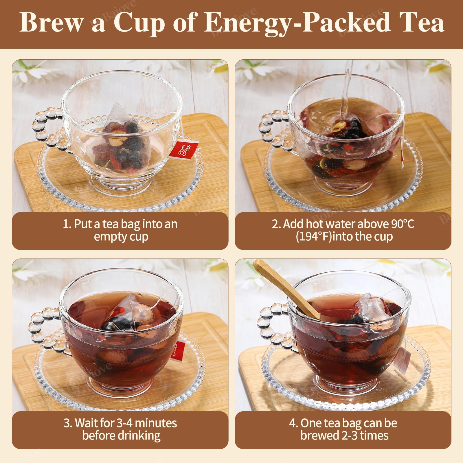 BoBaiove Kidney Tea packaging and label highlight the traditional recipe.