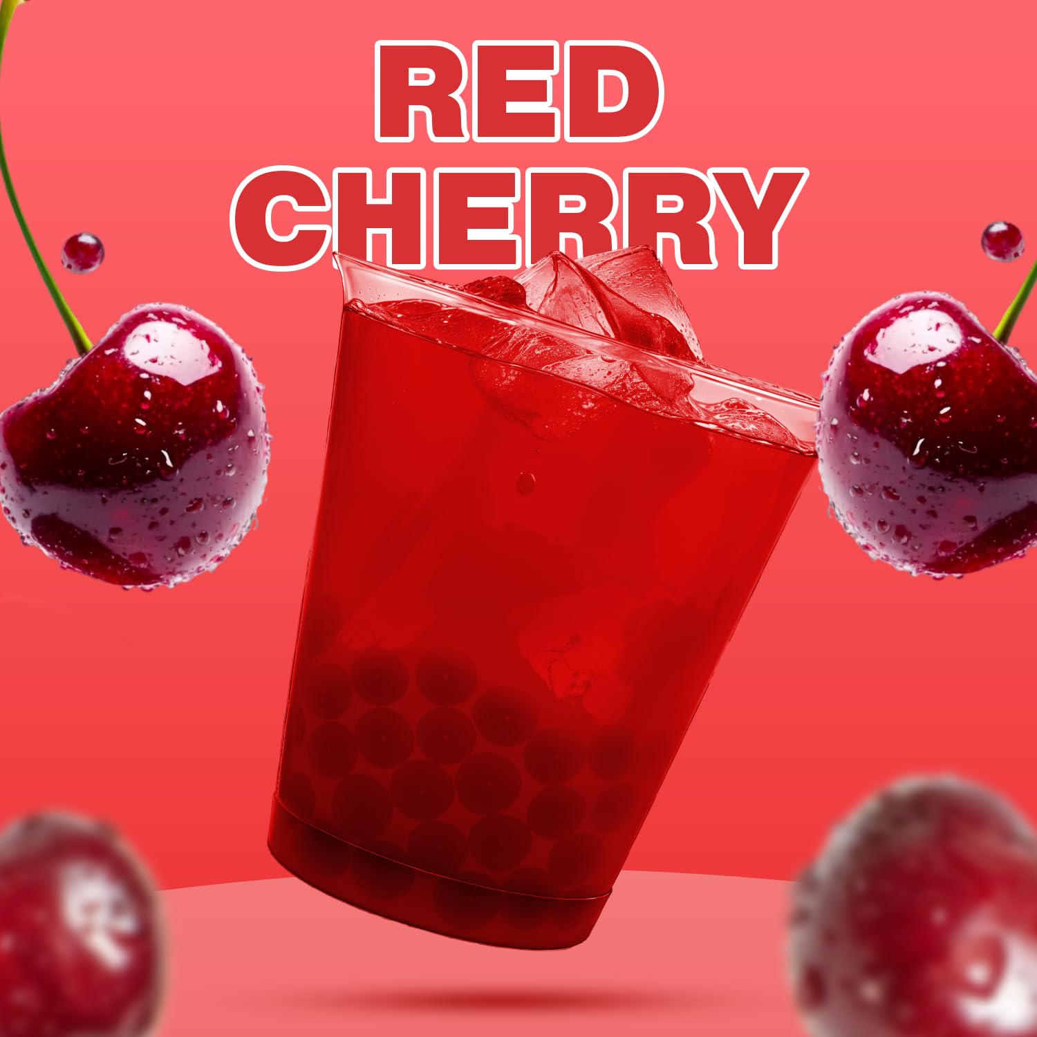 Bobavida ICEE red cherry popping boba tub ideal for desserts