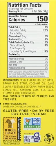Bobo's Oat Bites Lemon Poppyseed packaging back with ingredients list