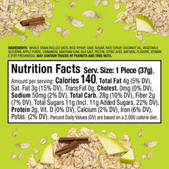 Close-up of Bobo's Apple Pie Bite texture highlighting soft, bakery-style oats.