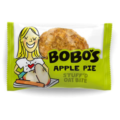 Bobo's Apple Pie Bite front view, gluten-free oat bar for on-the-go snacking.