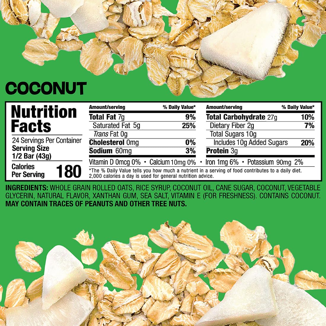 Bobos Coconut Oat Bar in pack ready for on-the-go snacking