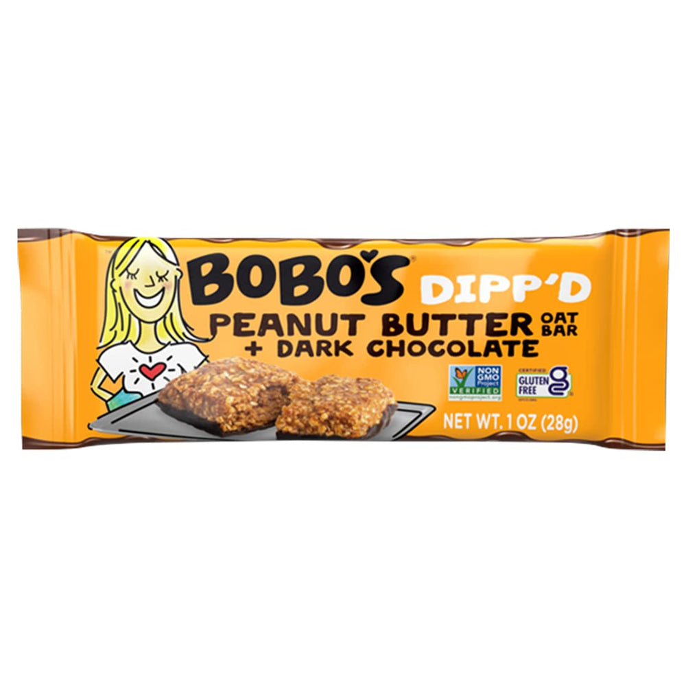 Bobo's Dipp’d Bars Double Chocolate, rich flavor for a quick on-the-go treat.