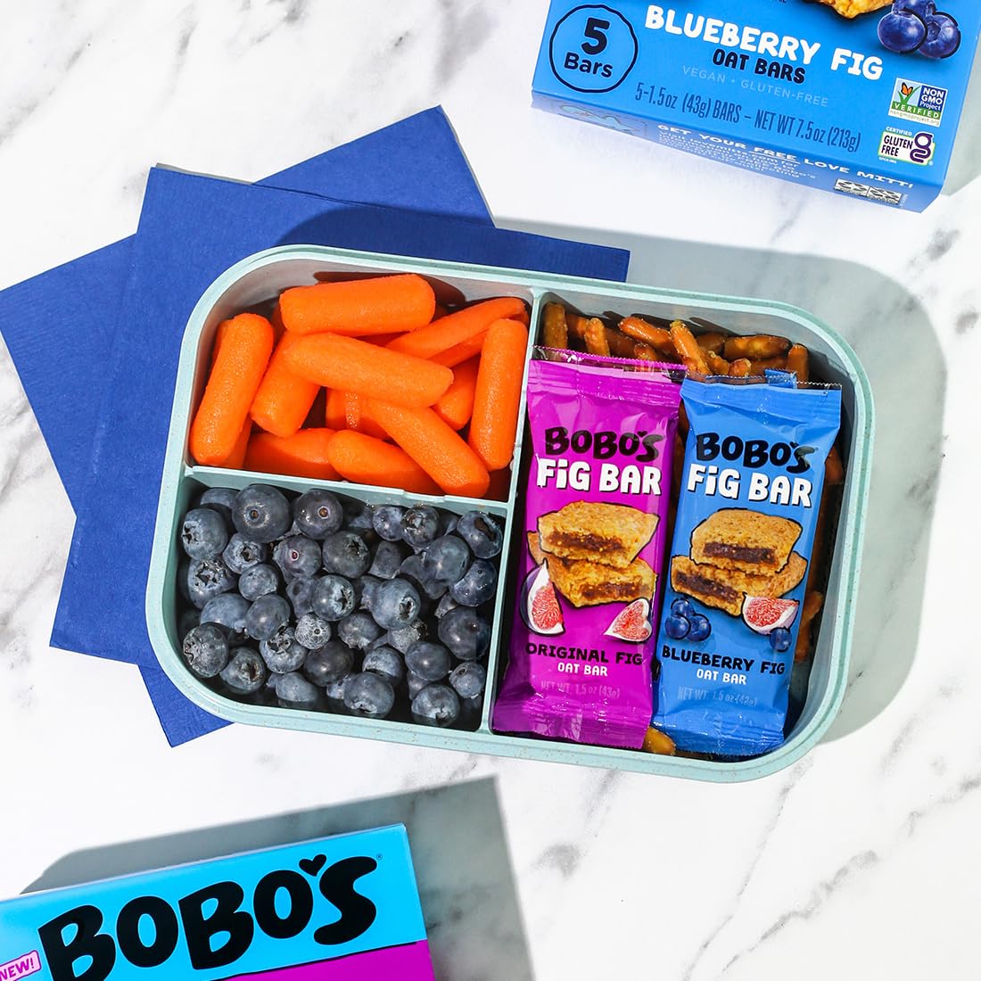 Bobo's Fig Bar 30 Original Fig in a bag, perfect for a quick snack.