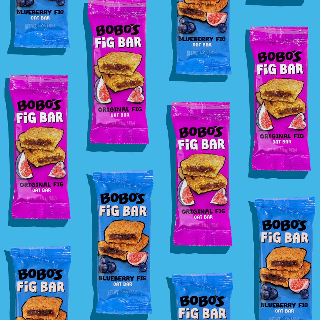 Bobos Fig Bar Blueberry Pack — fruity fig bar for quick energy