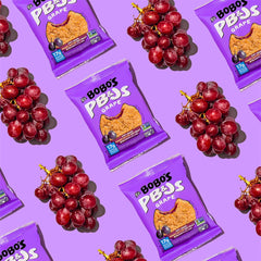 Bobos Grape PB&J oat bar closeup, nostalgic flavor with chewy texture