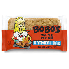 Bobo's Maple Pecan Oat Bar pack: convenient grab-and-go snack.