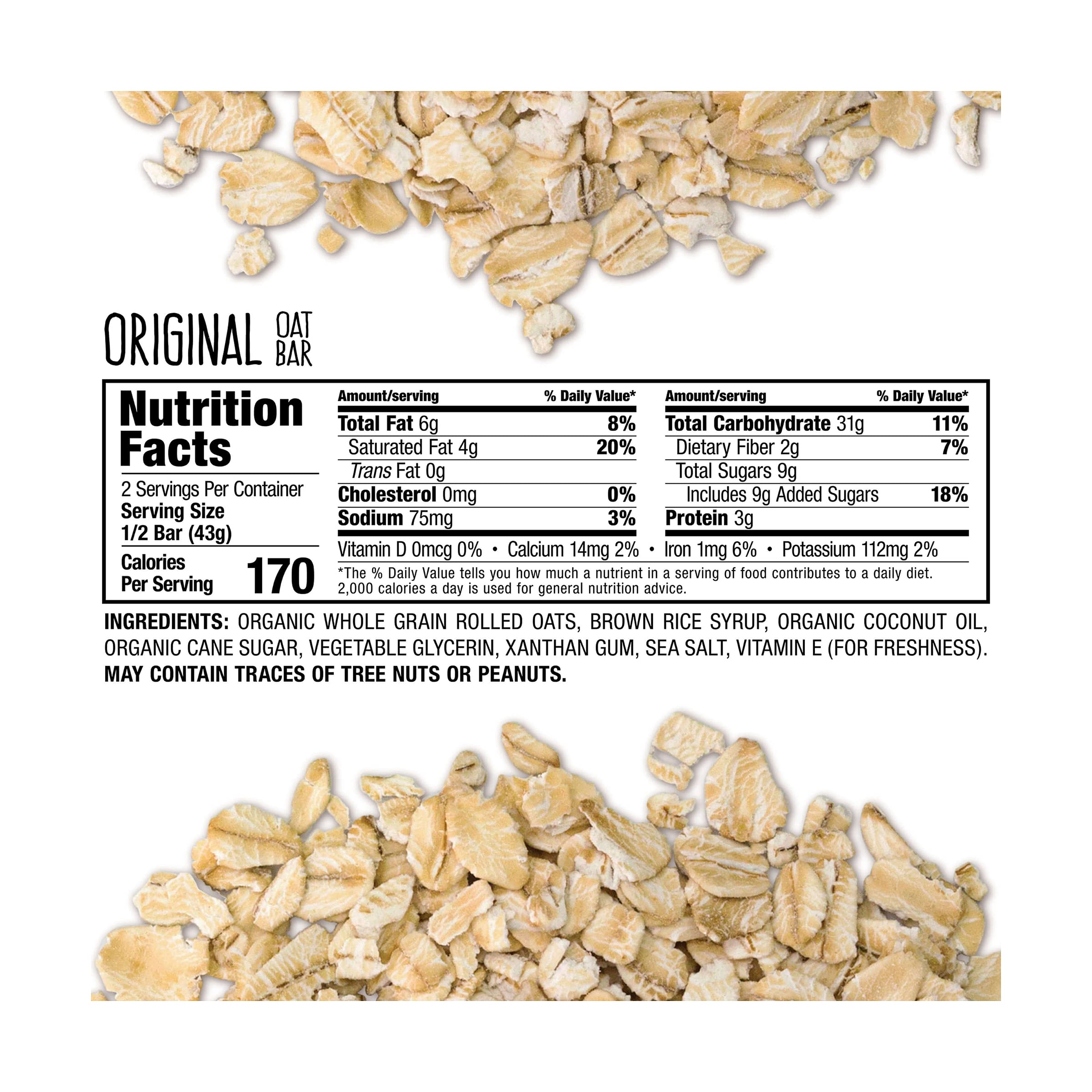 Bobos Oat Bars Original close-up texture highlighting organic ingredients