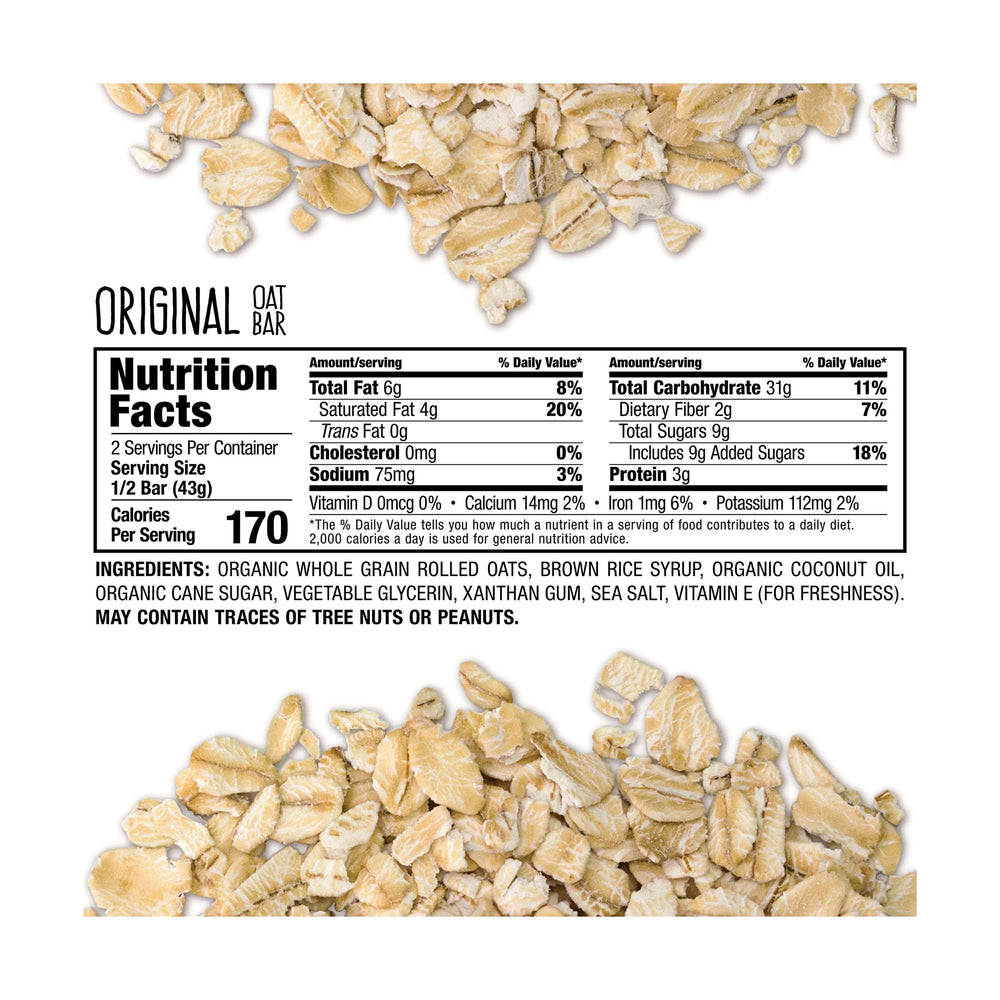 Bobos Oat Bars Original close-up texture highlighting organic ingredients