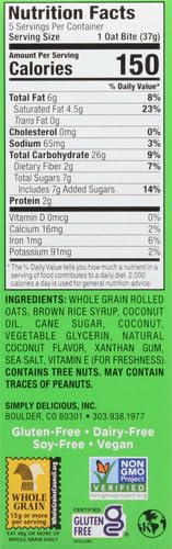 Bobo's Oat Bites Coconut bite in hand illustrates portable energy.