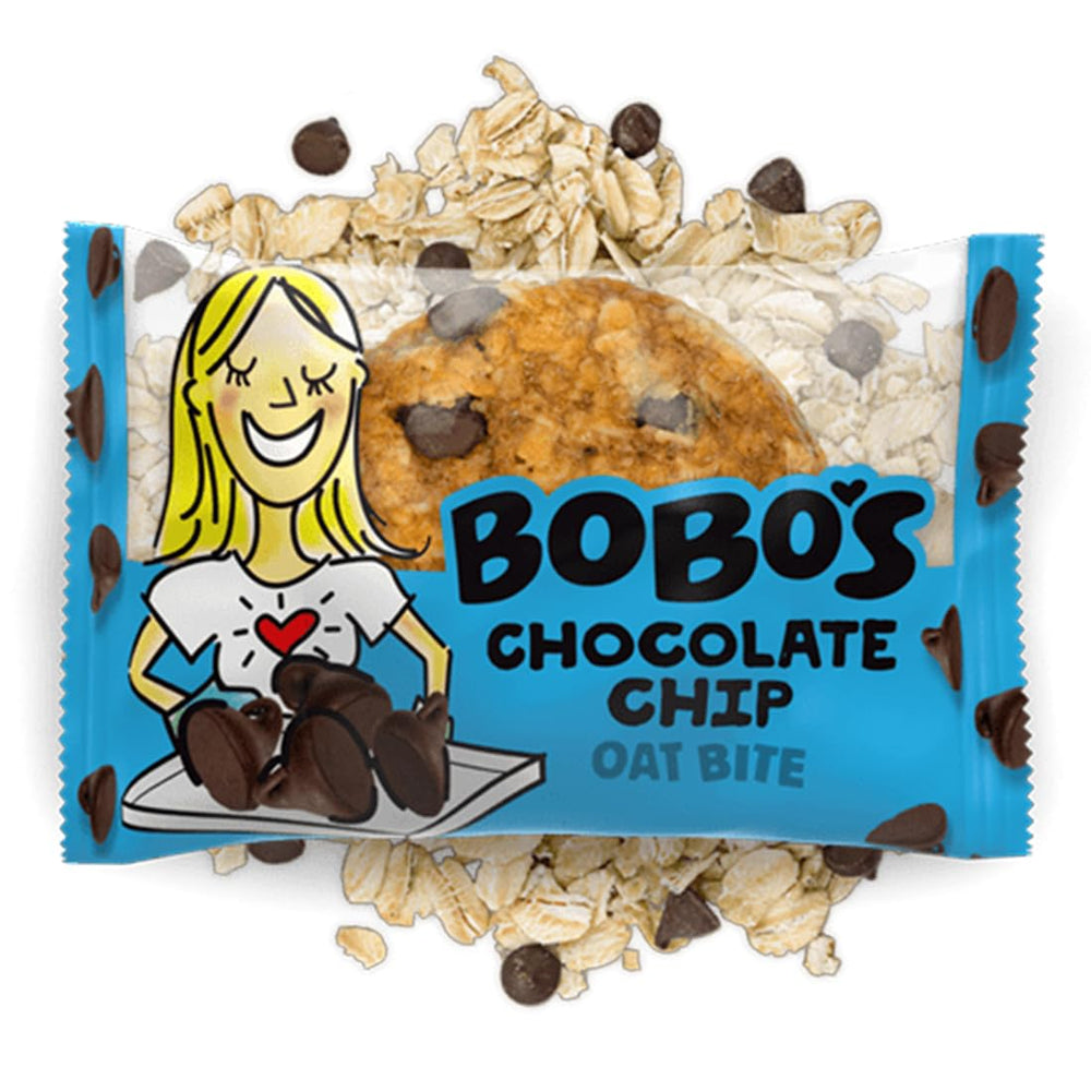 Bobo's Oat Bites gluten-free product pack on table.