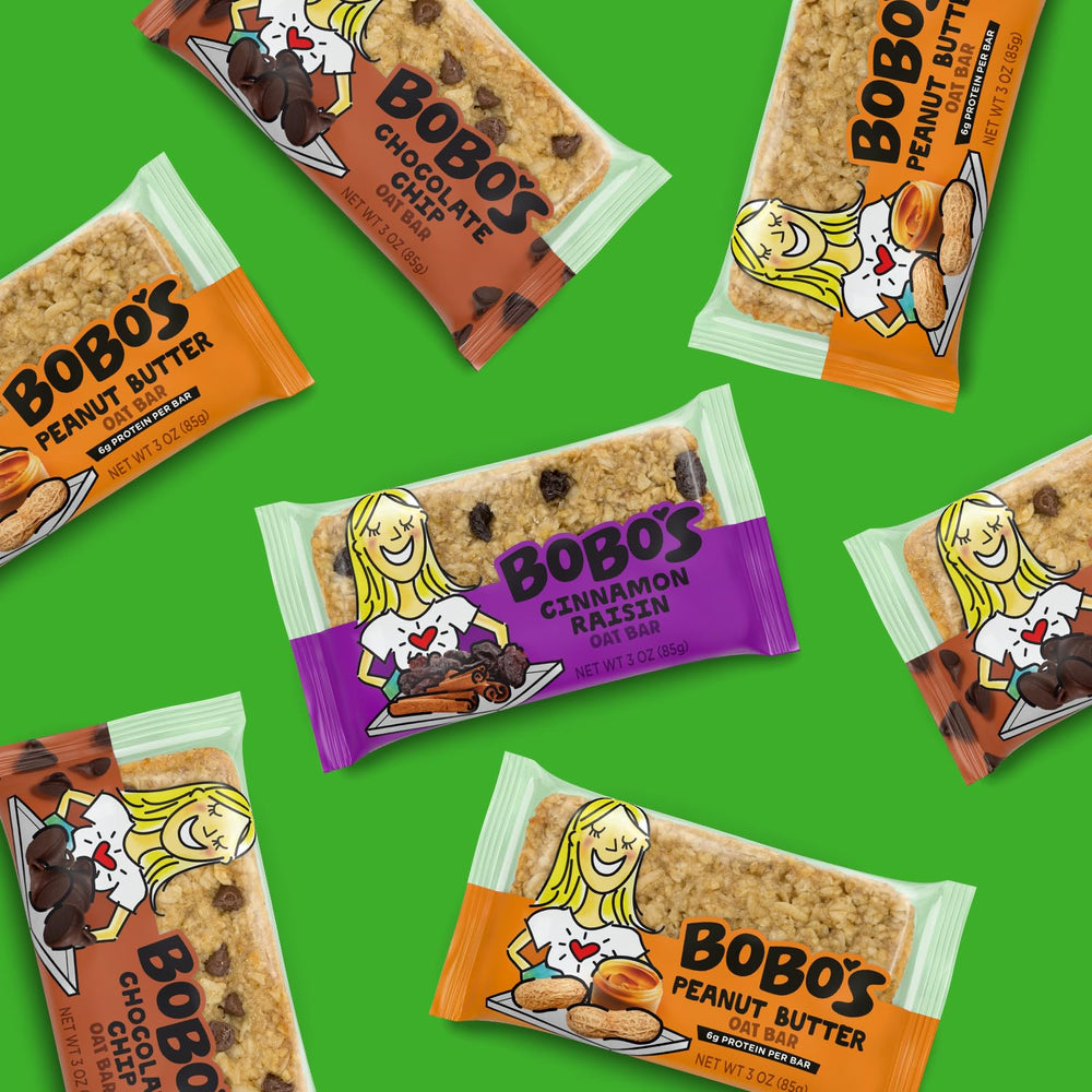 Bobos Peanut Butter Oat Bar on-the-go packaging ideal for travel