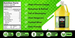 Bob's Pickle Potion #9 gallon label showing keto-friendly hydration option for active days.