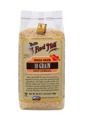Bob's Red Mill 10 Grain Cereal bag, rich whole grains for hearty breakfasts.