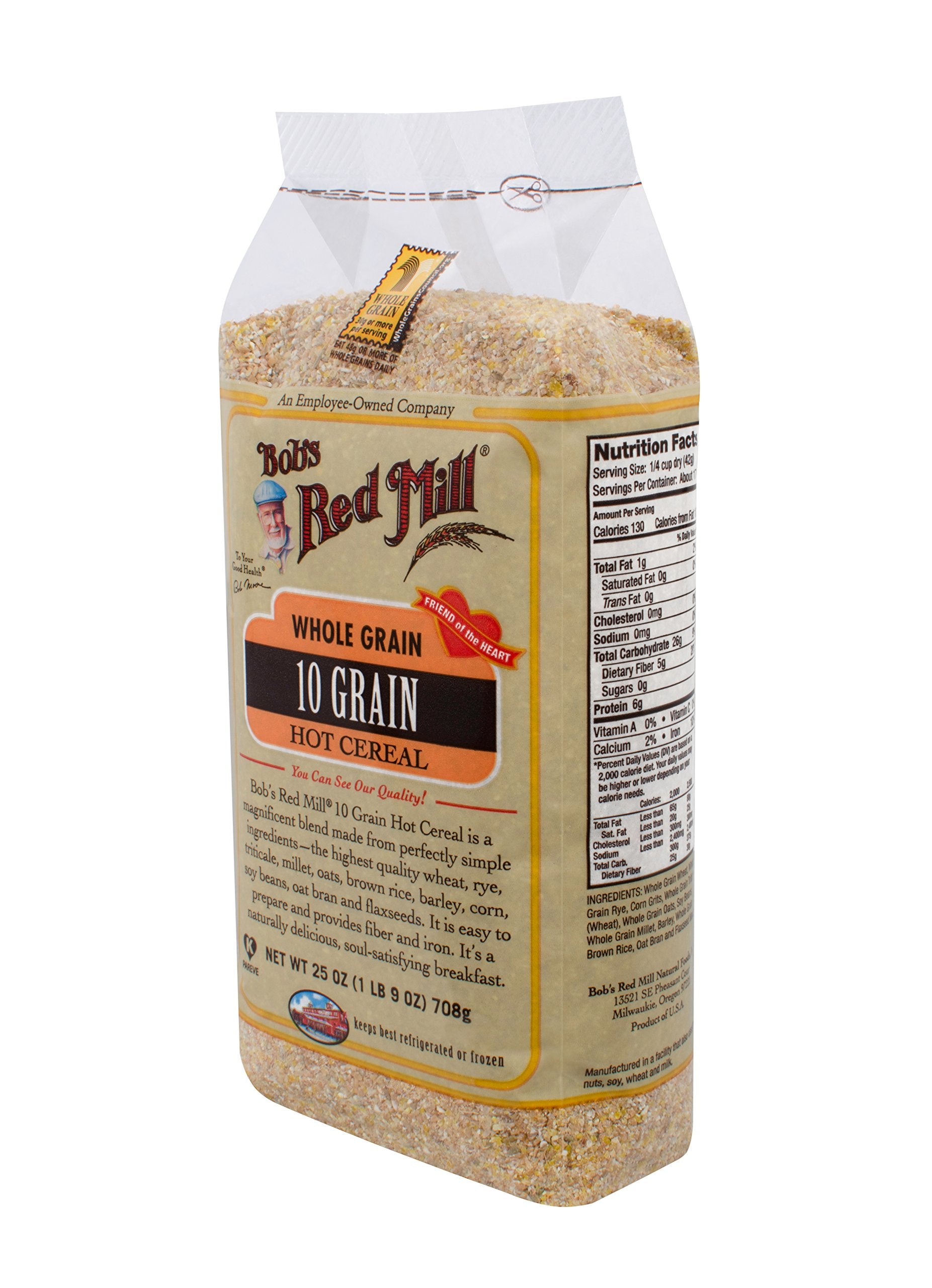 Bob's Red Mill 10 Grain Cereal grain closeup, shows nutritious whole grains.