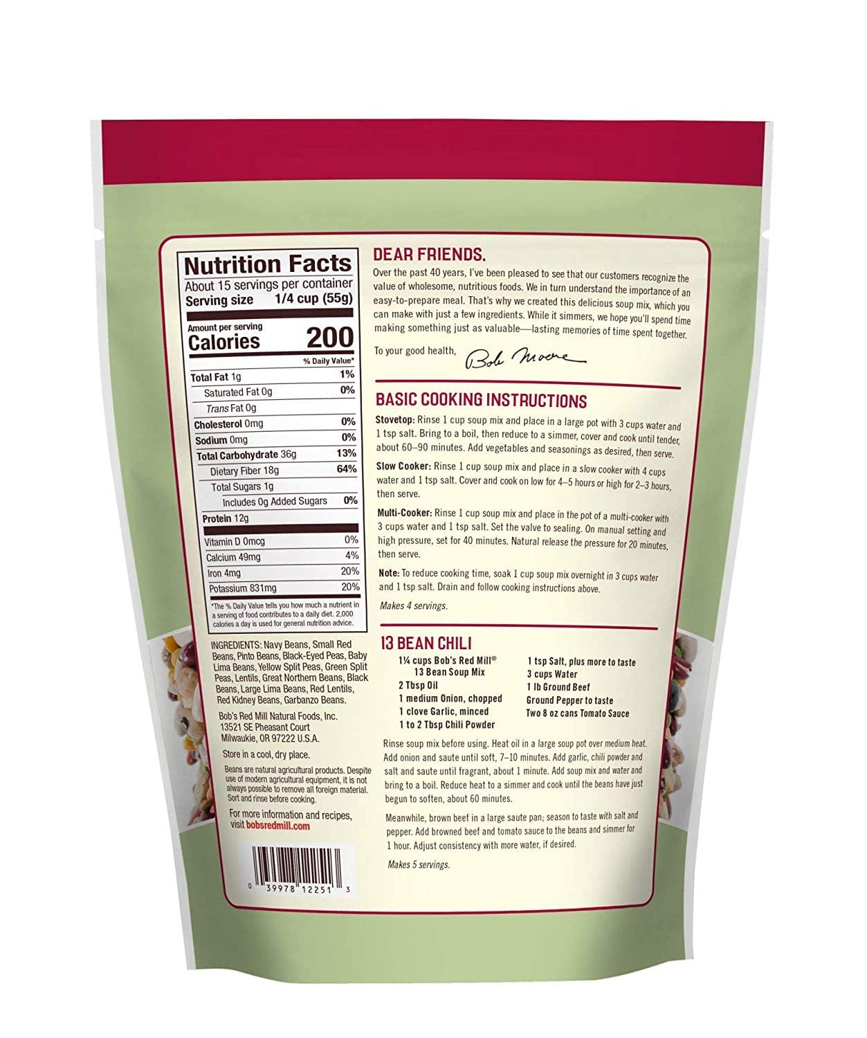 Vibrant mix of beans and lentils in Bob's Red Mill soup mix for hearty plant-based meals