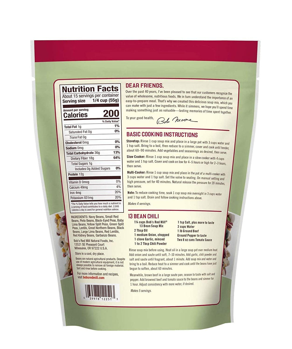 Vibrant mix of beans and lentils in Bob's Red Mill soup mix for hearty plant-based meals