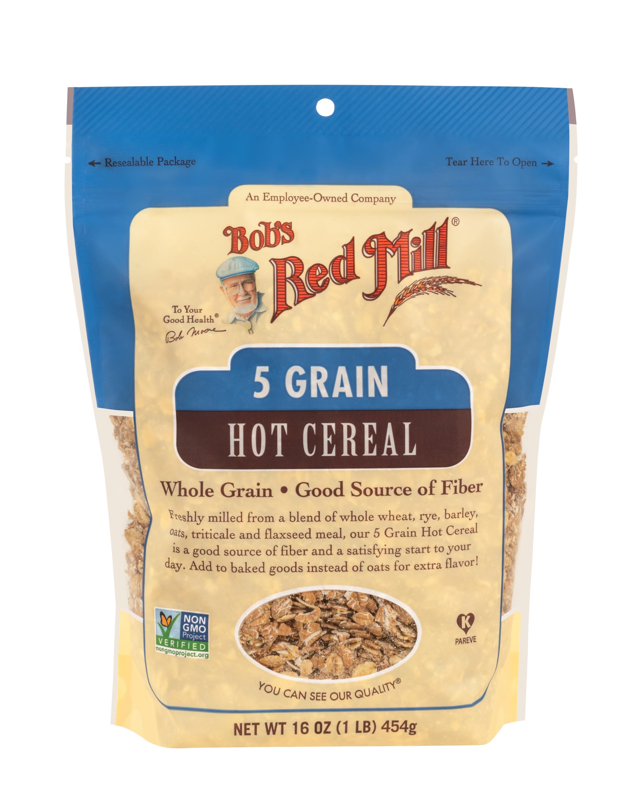 Bob's Red Mill 5 Grain Cereal cooking on stovetop for a fiber-rich breakfast