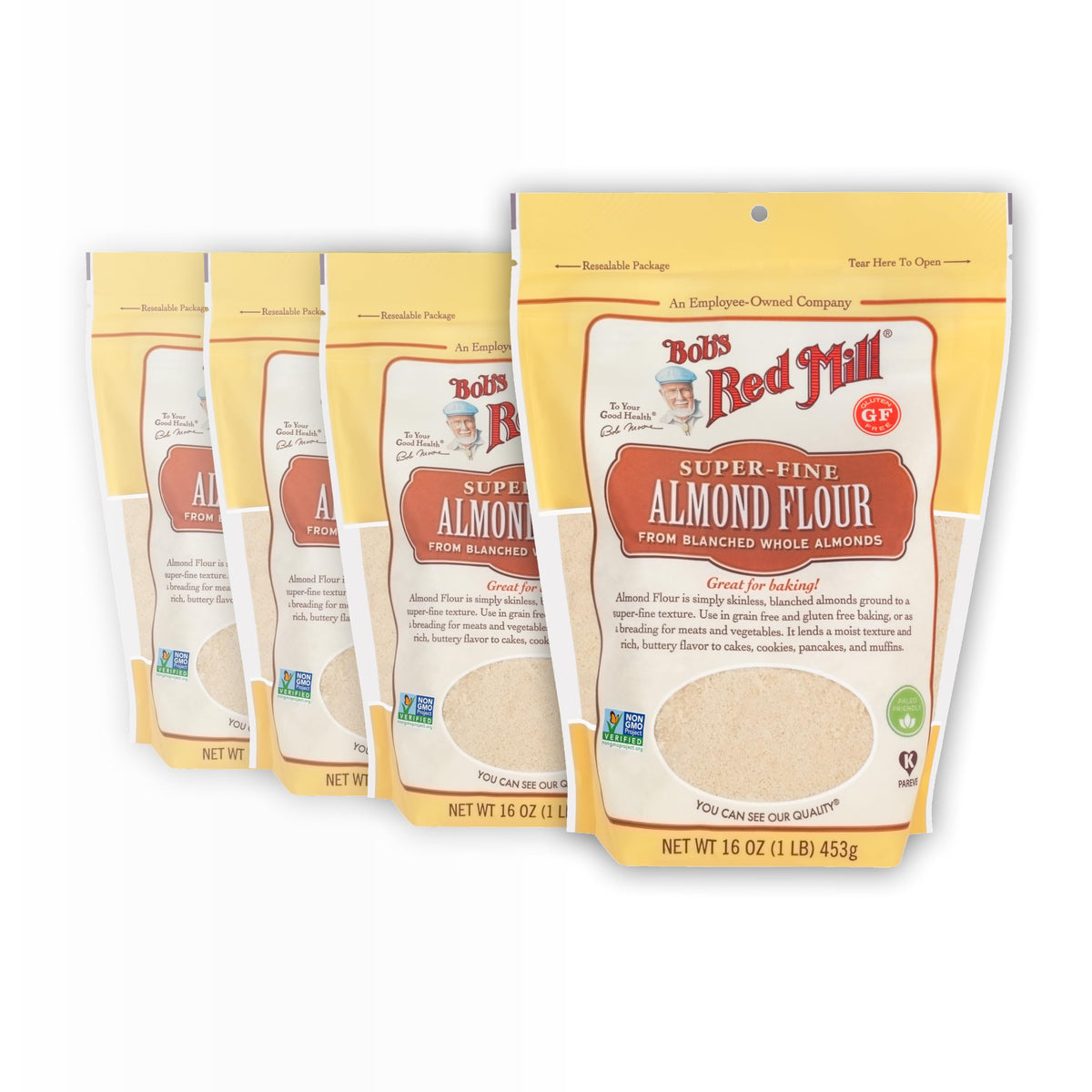 Bob's Red Mill almond flour finely sifted in a bowl for delicate pastries.