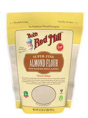 Bob's Red Mill Almond Flour packaging on counter for gluten-free baking