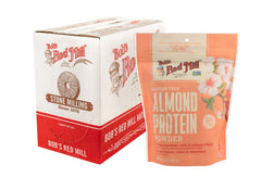 Bob's Red Mill Almond Protein Powder 14oz pack-front view, four-pack for easy daily use.