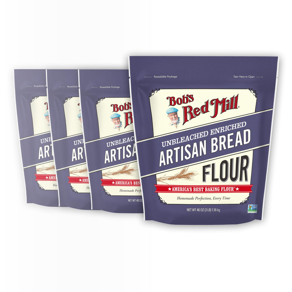 Bob's Red Mill Artisan Bread Flour 3lb bag ideal for sourdough and rustic loaves
